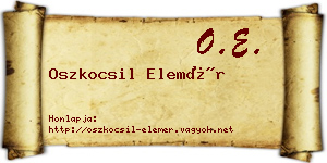 Oszkocsil Elemér névjegykártya