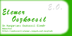 elemer oszkocsil business card